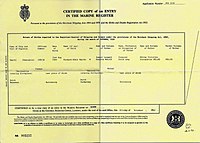 A marine birth certificate