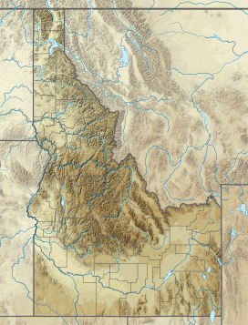 A map of Idaho showing the location of Stripe Mountain