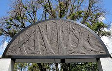 Umschlagplatz Monument, syenite grave stone