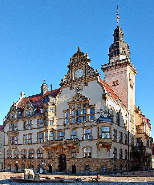 The city hall of Werdau, Saxony