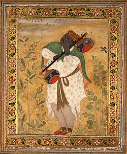 Portrait of Naubat Khan Kalawant by Ustad Mansur, Mughal School ca. 1600, British Museum, London.[1]