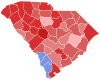 Red counties were won by Campbell and blue counties were won by Mitchell