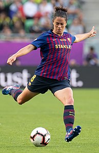 A women's association football player (Marta Torrejón)