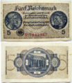 5 RM, 1938–1945, Reichskredit­kassenschein
