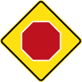 (W3-201) Stop Sign ahead (used in New South Wales)