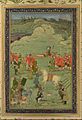 Aurangzeb leads his final expedition (1705), leading an army of 500,000 troops (note flags in the background).