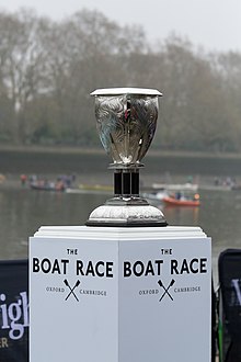 The 2019 Women's Boat Race trophy