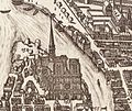 Die Kathedrale auf dem Stadtplan von Claes Janszoon Visscher (1618)