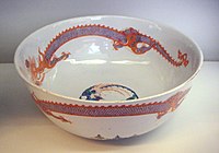 Chantilly soft-paste porcelain bowl, with Chinese dragon, 1725–1751.