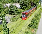High-vegation tram tracks in Freiburg, Germany