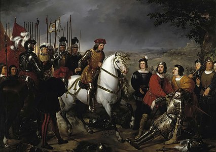 Battle of Cerignola: El Gran Capitan finds the corpse of Louis d'Armagnac, Duke of Nemours (1835)