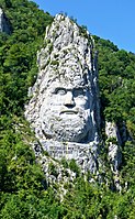The Rock sculpture of Decebalus of the Iron Gates, Romania.