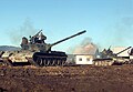 Zwei T-55-Panzer der 2. Garde-Brigade HVO im Gefecht (Glamoč)