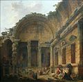Interior of the Temple of Diana in Nîmes (Intérieur du Temple de Diane à Nîmes), 242 × 242 cm