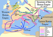 Map of Roman empire 100-500AD