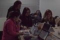 Kurdish women at a Wikimedia UK Wikipedia training event in London, December 2016