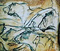 Nachbildung gemalter Höhlenlöwen im Museum Brünn