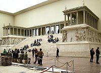 The façade of the Pergamon Altar inspired Giuseppe Sacconi for the general project of the Vittoriano