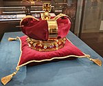 Front view of the reconstructed Gediminas' Cap, exhibited in the Palace of the Grand Dukes of Lithuania in Vilnius
