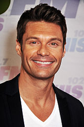 Headshot of television host Ryan Seacrest, taken at a media appearance in California in 2013
