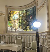 Stained glass art in a sealing room