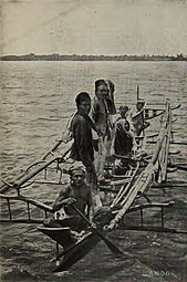 A tondaan with the sails detached and rolled up in Tawi-Tawi (c.1904)