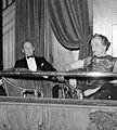 Sir Montagu and Lady Allan at the Guy Street theatre, Montreal, 1940