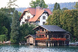 Boathouse on Lake Zürich in Zollikon, Switzerland