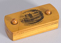 Wooden matchbox, British, c. 1900