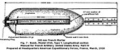 A drawing of an American 240 mm mortar bomb. The projectile for the IKO was very similar