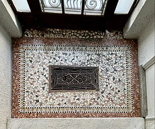 Art Deco - Floor in the entrance hall of Bulevardul Hristo Botev no. 26, Bucharest, unknown architect, 1930s