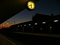 Railroad station at sunrise