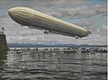 Start eines Zeppelins über dem Bodensee