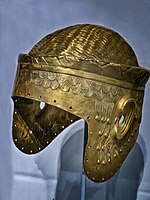 Electrotype reproduction of the helmet of Meskalamdug. Penn Museum