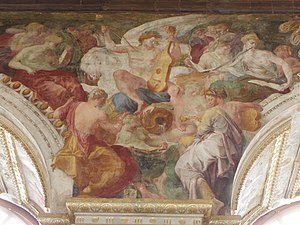 Fresco by Nicolo dell'Abate from designs by Primaticcio