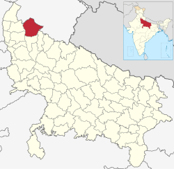 Location of Bijnor district in Uttar Pradesh