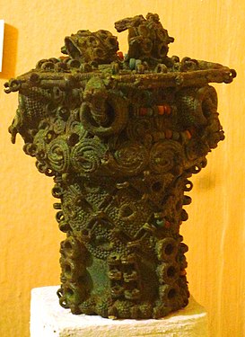 Intricate bronze ceremonial pot; 9th century; Nigerian National Museum