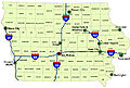 Image 34Iowa's major interstates, larger cities, and counties (from Iowa)