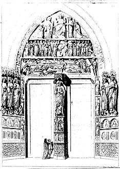 Proposed doorway decoration by Jean-Baptiste-Antoine Lassus and Eugène Viollet-le-Duc; plate engraved by Léon Gaucherel