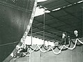Princess Elizabeth launching the tanker ‘British Princess’ built by Sir James Laing & Sons Ltd, Deptford, 30 April 1946.