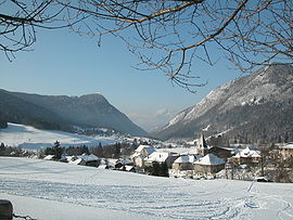 A general view of Le Sappey-en-Chartreuse in winter