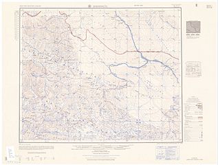 Map including part of the Yarkand River (labeled as YĀRKAND RIVER) (AMS, 1955)
