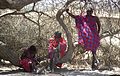 Massai-Männer im Dorf in Kenia