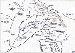 Map of Punjab in 1780, depicting Sial capital of Jhang in the Rechna Doab.