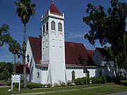 St. Mark's Episcopal Church (Palatka, Florida). Note the buttresses at the base of the belfry.