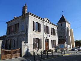 The town hall and church in Puisieux