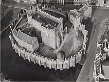 Aerial view of the castle, c.1970