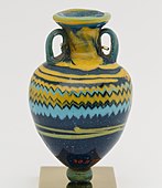 Small amphoriskos; 664–332 BC; glass; height: 7 cm (2.8 in); Metropolitan Museum of Art