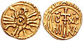 'ΙϹ ΧϹ ΝΙΚΑ' cross on the obverse of a 12th-century Sicilian coin (Roger II)