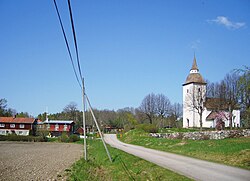 Panorama of Tuna with a church (Ytterenhörna kyrka)